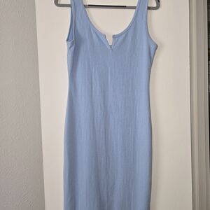 Sz L Womens Casual Baby Blue Midi Dress